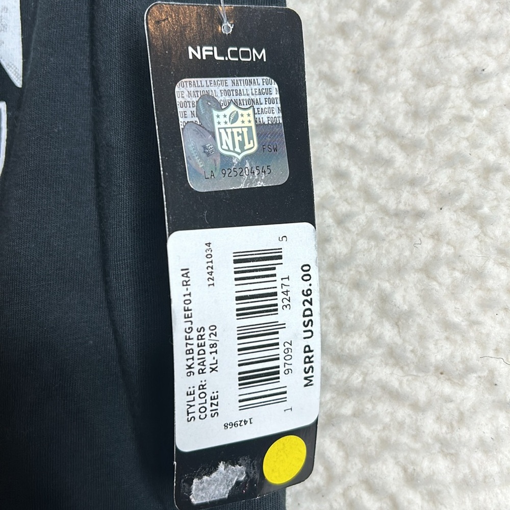 NWT NFL Youth XL Black Las Vegas Raiders T Shirt - Picture 4 of 8